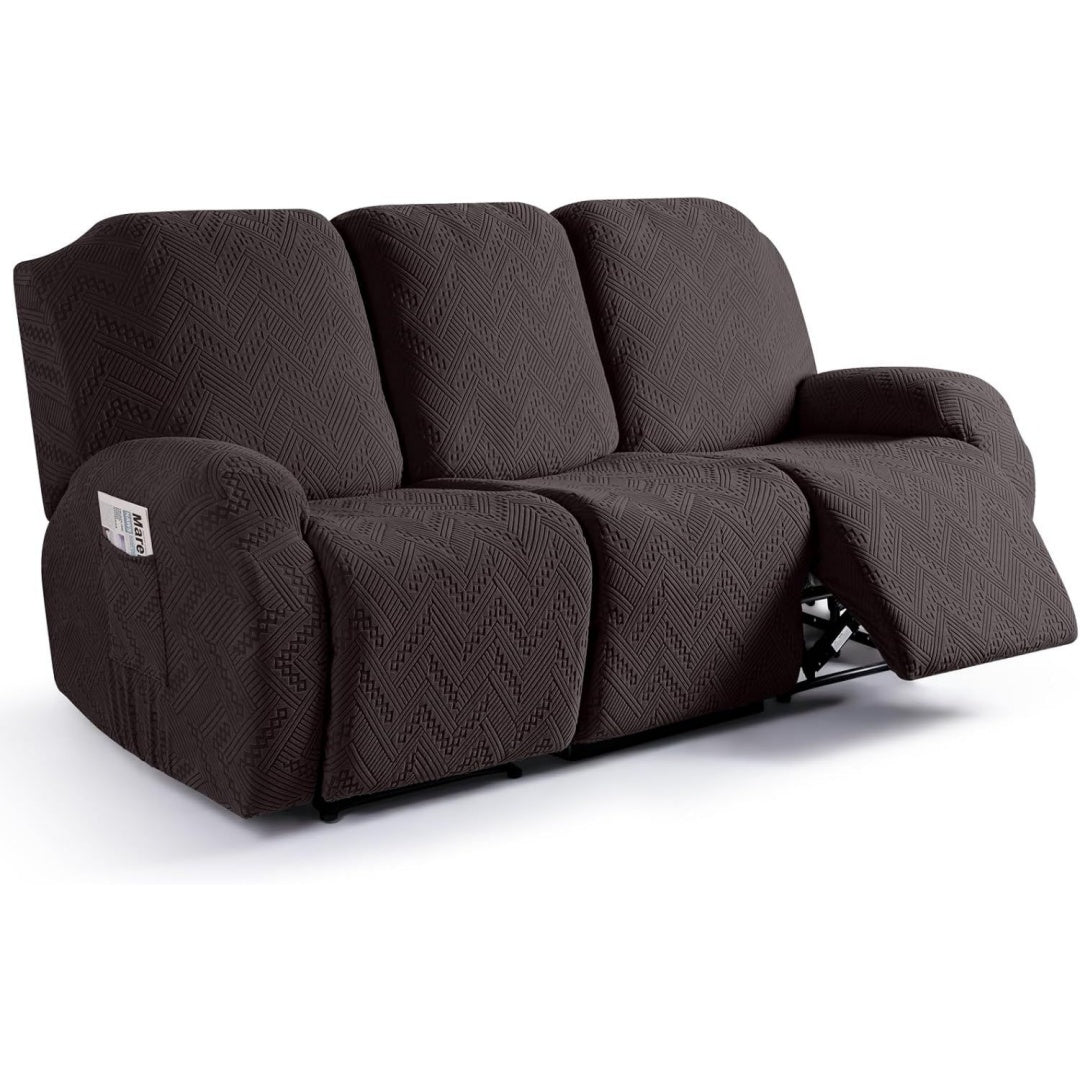 Divano confortevole Ruaozz Copridivano reclinabile elasticizzato, pezzi, nero