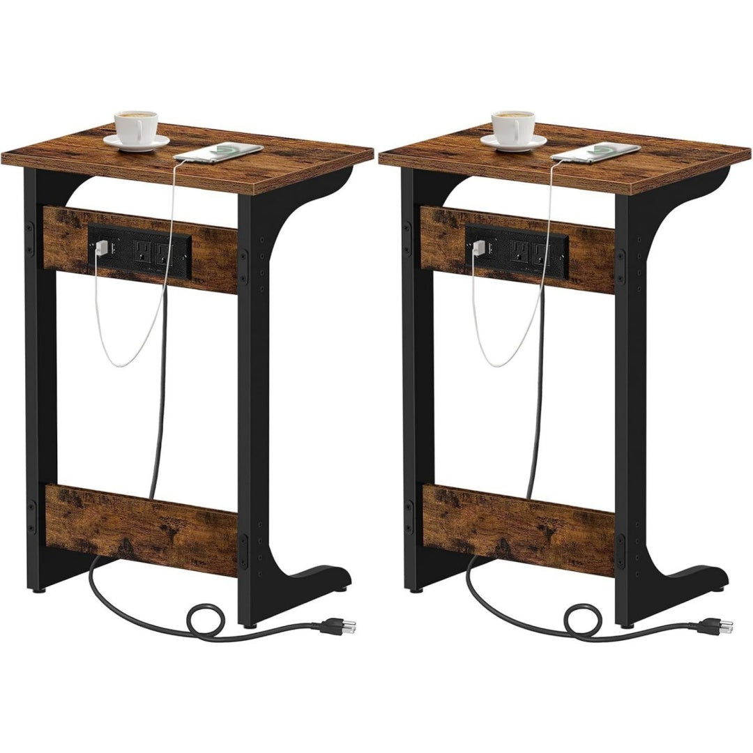 Piano d appoggio con porta USB marrone