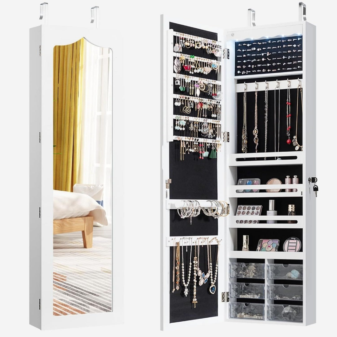 Mobile funzionale con vano contenitore con illuminazione LED bianco