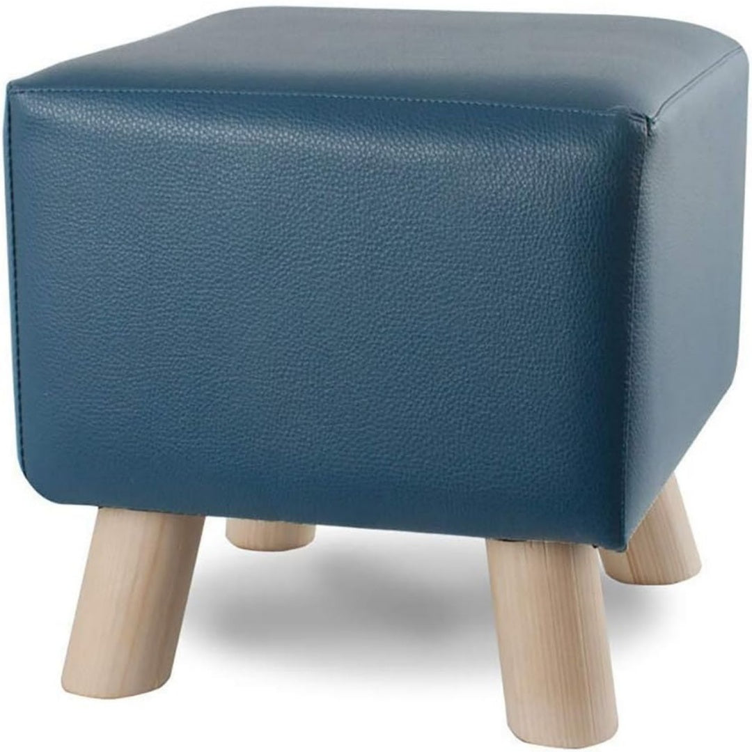 Pouf multifunzione regolabile con poggiapiedi blu